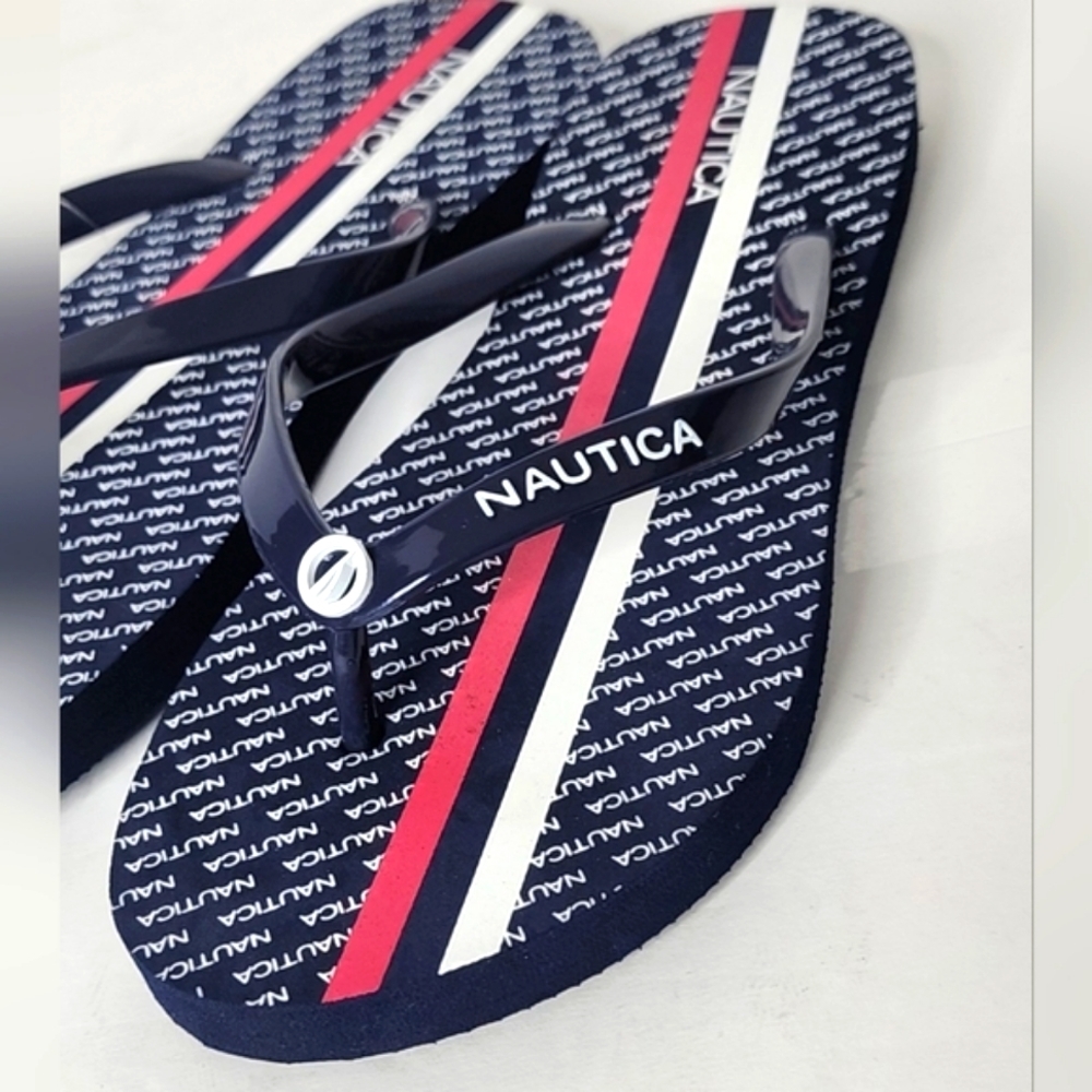 Nautica Womens Hatcher Blue Slip-On Casual Thong Flip Flop Sandals Size 9 - Picture 4 of 6